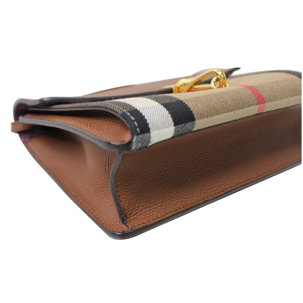 BURBERRY Small Macken House Check Crossbody Bag Tan