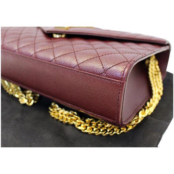 YVES SAINT LAURENT Envelope Medium Chain Shoulder Bag Burgundy