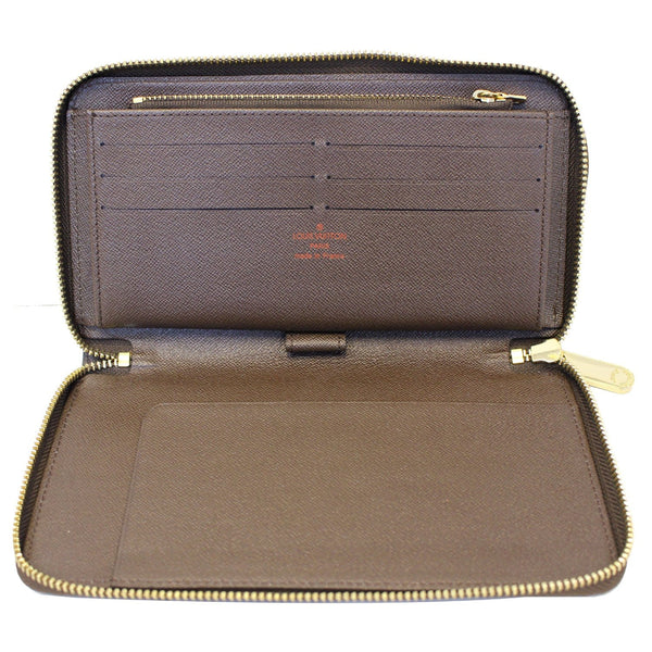 LOUIS VUITTON Zippy Organizer Damier Ebene Wallet Brown