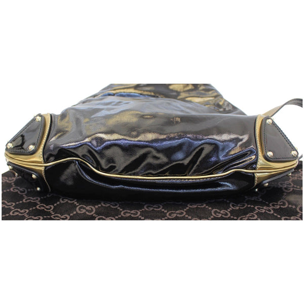 GUCCI Indy Babouska Leather Top Handle Shoulder Bag Black 185566