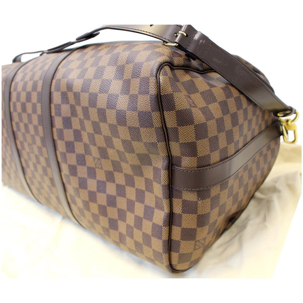 LOUIS VUITTON Keepall 55 Bandouliere Damier Ebene Travel Bag Brown