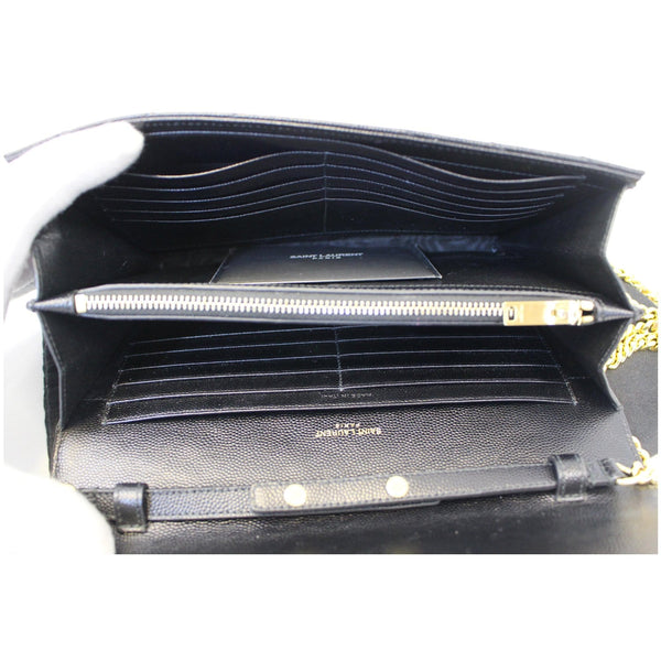 YVES SAINT LAURENT Matelasse Envelope Chain Wallet Black