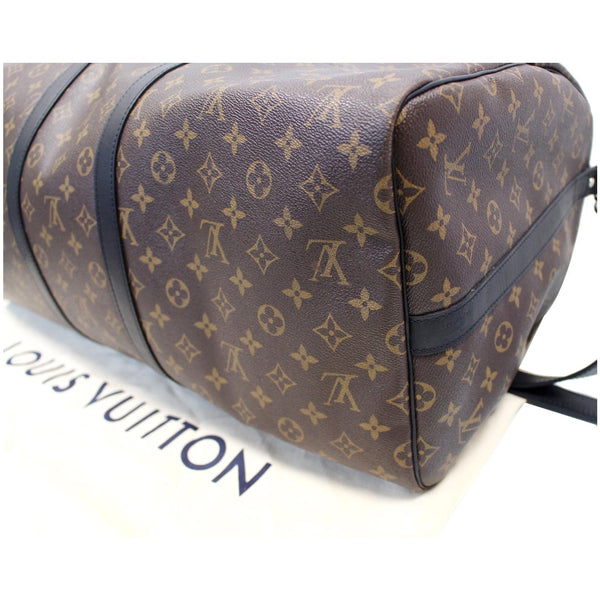 LOUIS VUITTON Keepall Bandouliere 55 Monogram Macassar Travel Bag Brown