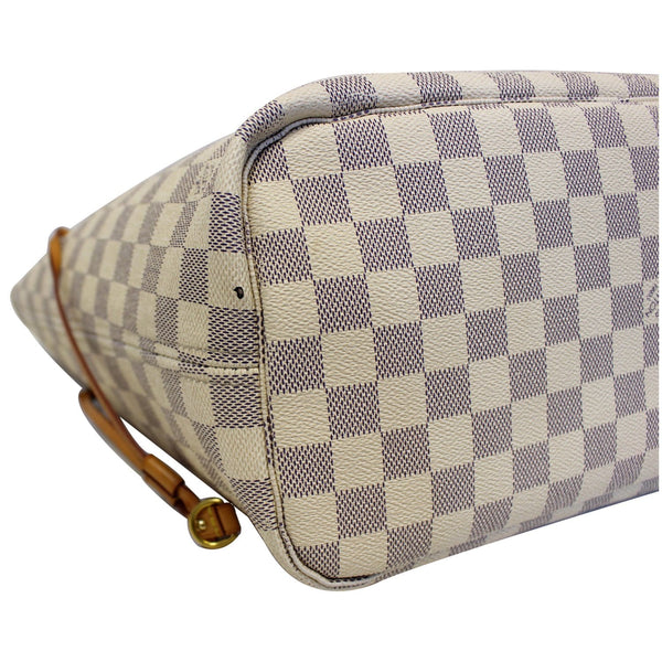 LOUIS VUITTON Neverfull MM Damier Azur Tote Shoulder Bag White