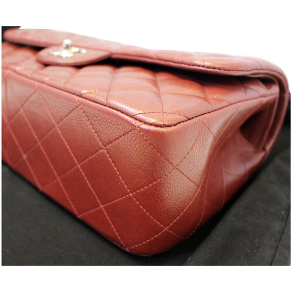 used Chanel Jumbo Double Flap Shoulder Bag Caviar Quilted Red