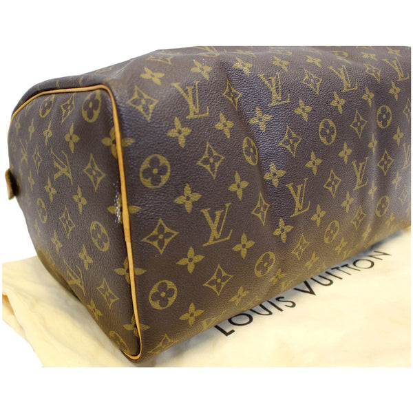 LOUIS VUITTON Speedy 35 Monogram Canvas Satchel Bag Brown