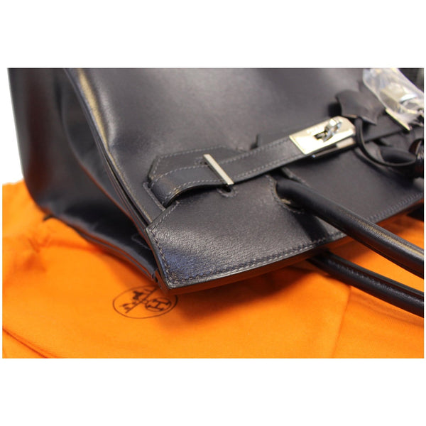 HERMES Birkin 30cm Smooth Calf Leather Silver Hardware Bag Navy Blue-US
