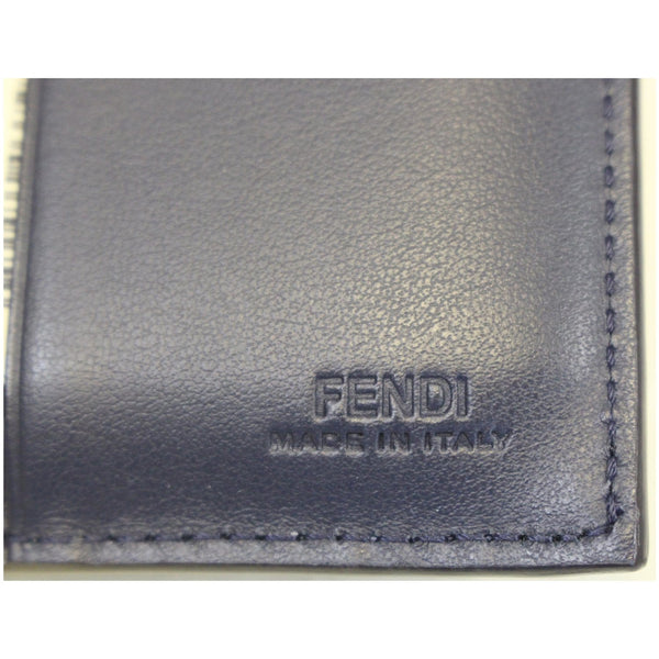 Fendi Bi-Fold Leather Wallet Blue For Women - fendi logo