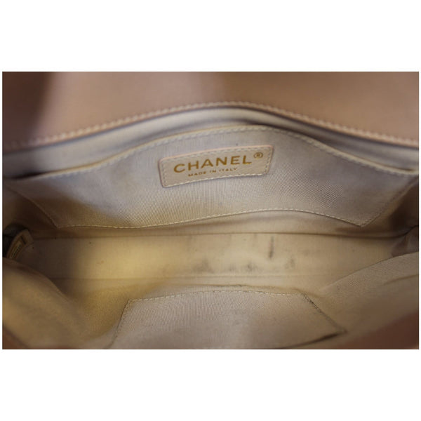 CHANEL Medium Boy Patent Leather Flap Bag Light Pink