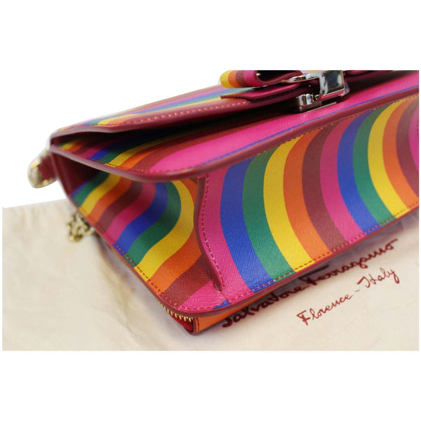 SALVATORE FERRAGAMO Vara Rainbow Leather Crossbody Bag-US