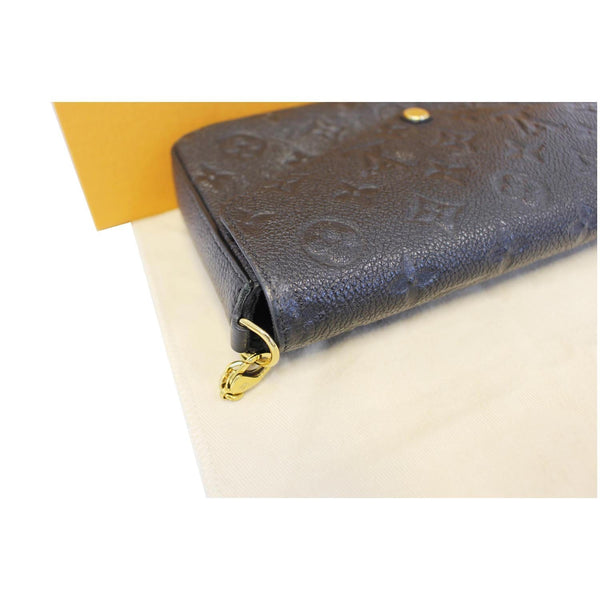 LOUIS VUITTON Pochette Felicie Empreinte Leather Crossbody Bag Black
