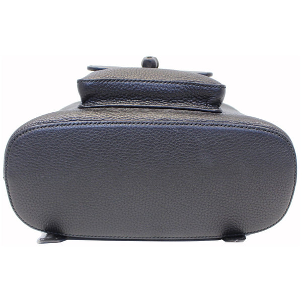 Gucci Bamboo Pebbled Leather Backpack Bag Black - flat bottom