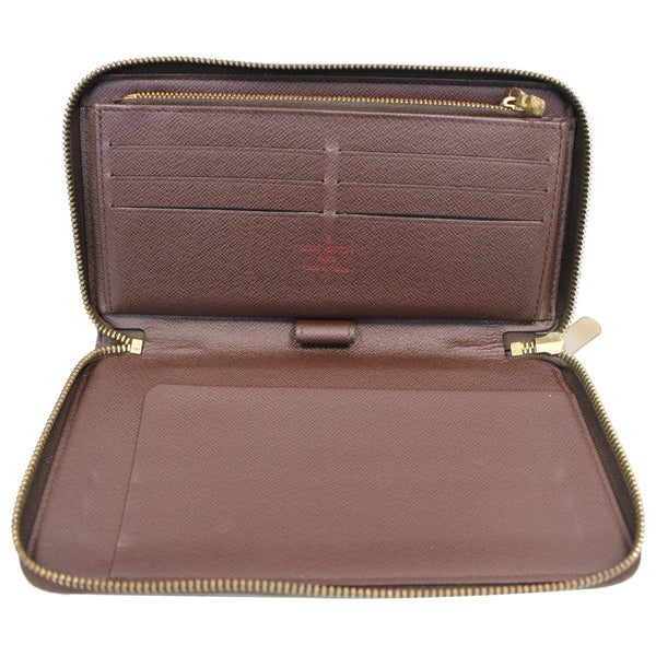 LOUIS VUITTON Zippy Damier Ebene Organizer Wallet Brown