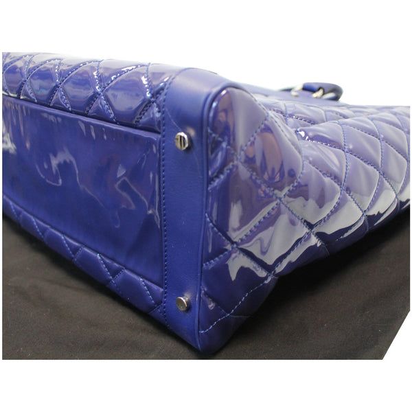 CHANEL Timeless XL Quilted Carry-on Patent Leather Tote Royal Blue