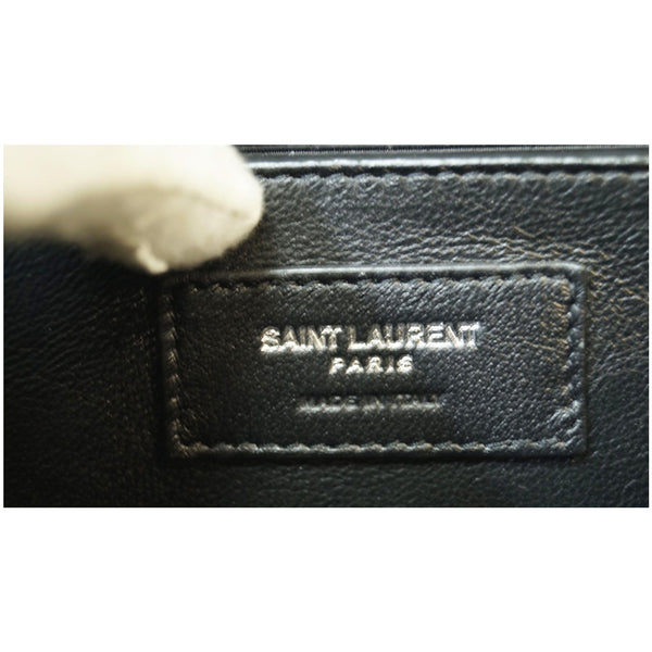YVES SAINT LAURENT V Flap Tri-Quilt Velvet Shoulder Bag Navy Blue