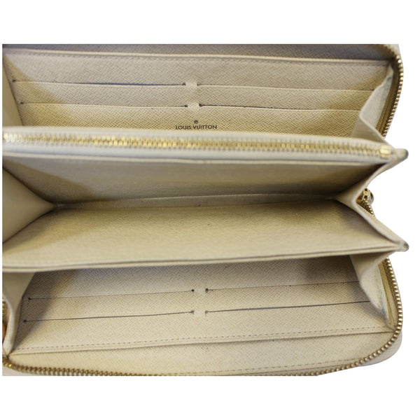 LOUIS VUITTON Zippy Damier Azur Long Wallet White