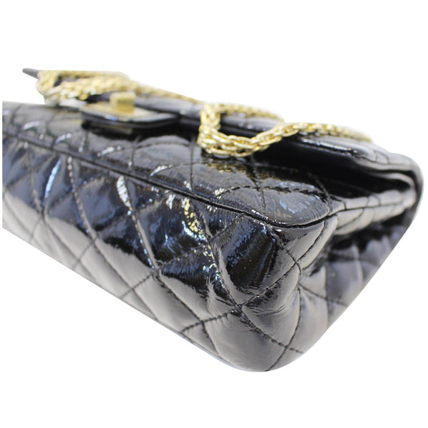 CHANEL Reissue Double Flap Patent Leather Shoulder Bag Black
