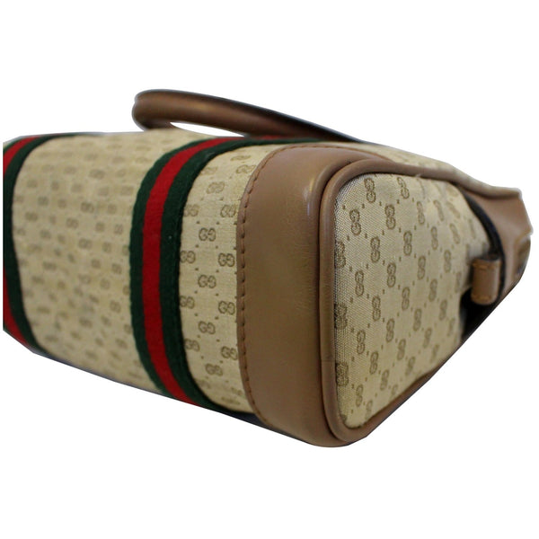 GUCCI Boston Doctor GG Canvas Satchel Handbag Brown