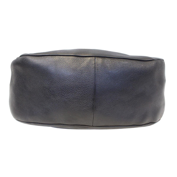 PRADA Vitello Daino Leather Hobo Bag Black