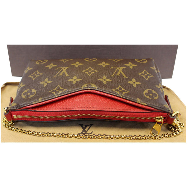 LOUIS VUITTON Pallas Monogram Canvas Clutch Crossbody Bag Brown-US