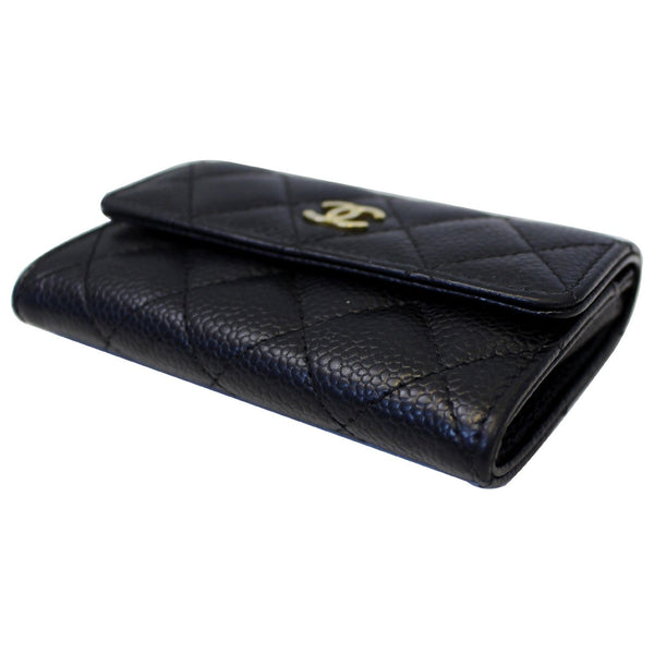 CHANEL Flap Caviar Leather Card Holder Black-US