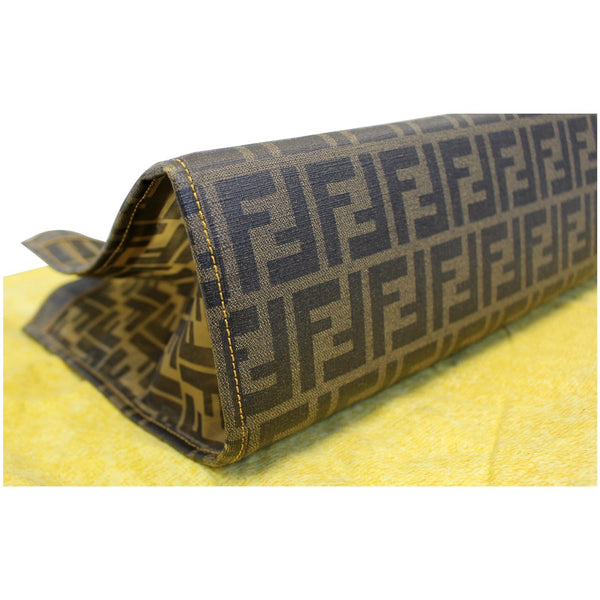 FENDI Tobacco Zucca Print Mesh Fabric Tote Bag Brown