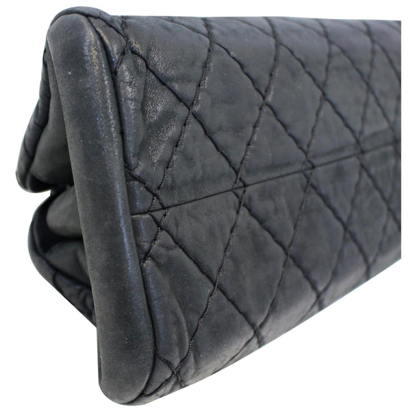 CHANEL Just Mademoiselle Calfskin Leather Bowling Bag Black