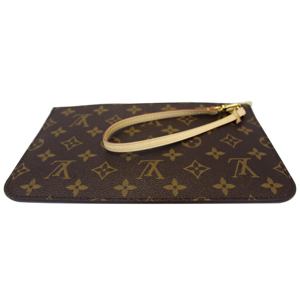 LOUIS VUITTON Pochette Wristlet Pouch Monogram Canvas Neverfull MM Brown/Red-US