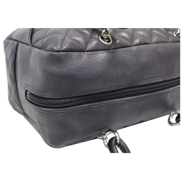 CHANEL Cambon Line Leather Shoulder Bag Black