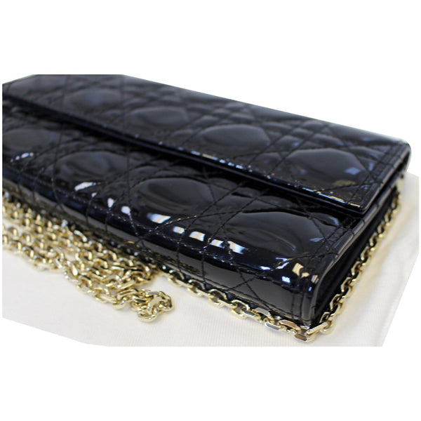 CHRISTIAN DIOR Lady Dior Croisiere Cannage Lambskin Chain Wallet Black-US