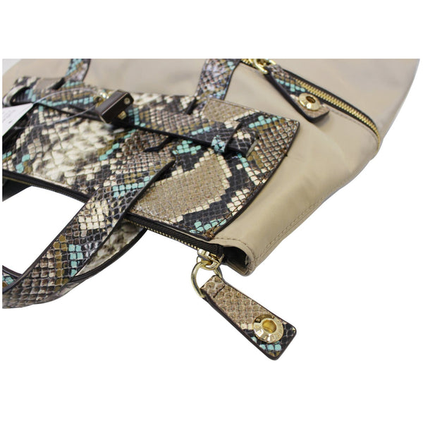 Henri Bendel Jetsetter Snake Convertible Backpack Brown