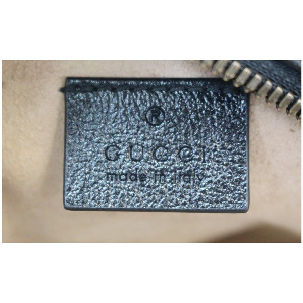 GUCCI Stripe GG Marmont Mini Round Leather Crossbody Bag Black/Beige 550154