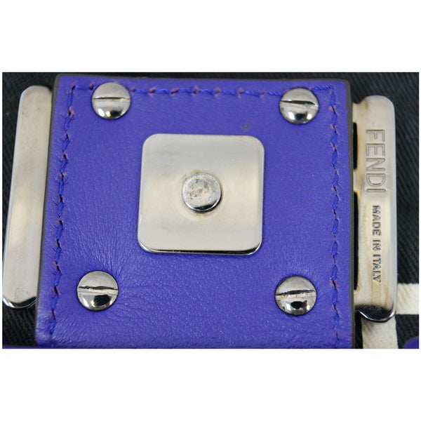 FENDI Baguette Whipstitch Trimmed Leather Shoulder Bag Purple