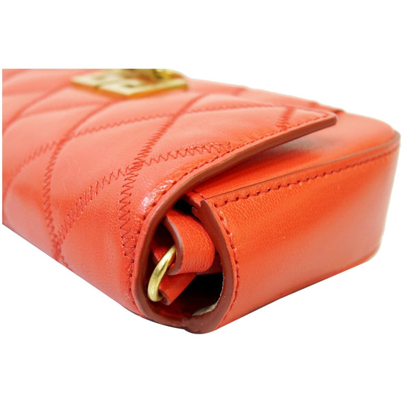 GIVENCHY GV3 Mini Quilted Leather Crossbody Bag Orange DD7110