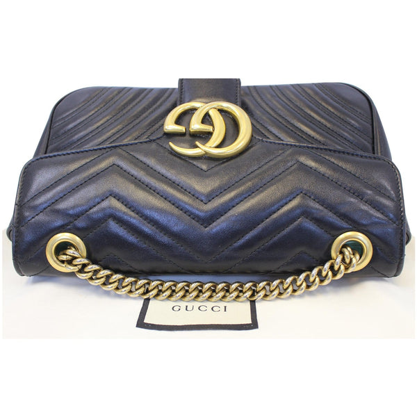 GUCCI GG Marmont Small Matelasse Leather Crossbody Bag Black