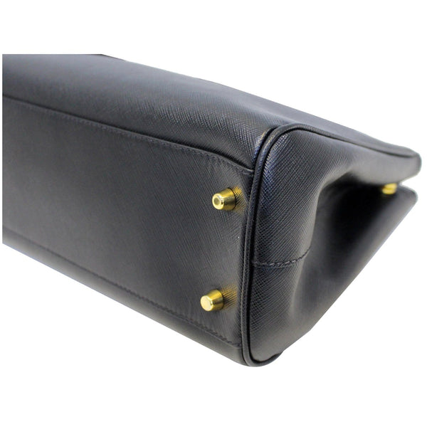 PRADA Saffiano Lux Small Double-Zip Tote Bag Black