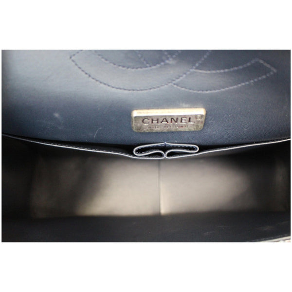 Chanel Timeless Classic Double Flap Bag Python Blue interior