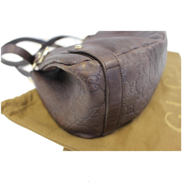 GUCCI Abbey Medium Leather Tote Shoulder Bag Dark Brown-US