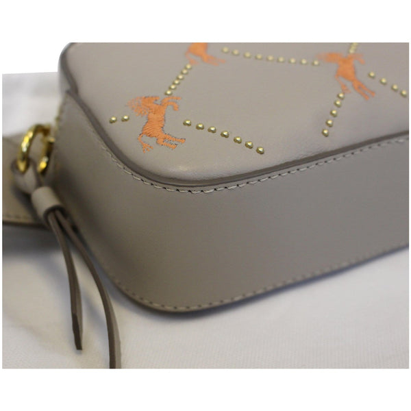 Chloe Embroidered Little Horses Leather Belt Bum Bag Grey side view