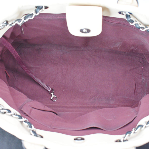 CHANEL Drawstring Large Quilted Calfskin Shopping Tote Bag Beige