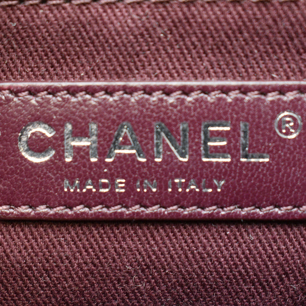 CHANEL Accordion Flap Aged Leather Shoulder Bag Black