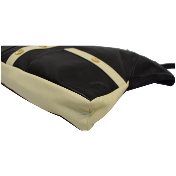 CHANEL Girl Large Lambskin Shoulder Bag Beige/Black