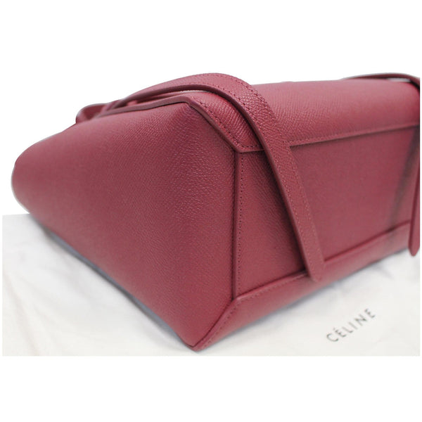 CELINE Micro Belt Grained Calfskin 2Way Shoulder Bag Ruby