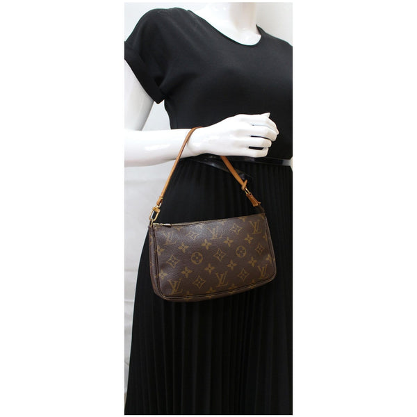 LOUIS VUITTON Pochette Accessoires Monogram Canvas Pouch Brown