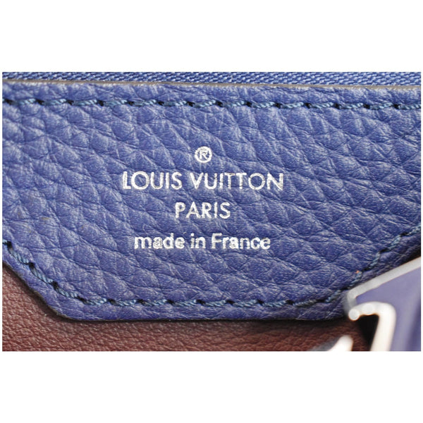 LOUIS VUITTON Capucines MM Taurillon Leather Satchel Bag Blue
