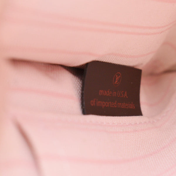 LOUIS VUITTON Pochette Wristlet Pouch Damier Ebene Neverfull MM Rose Ballerine