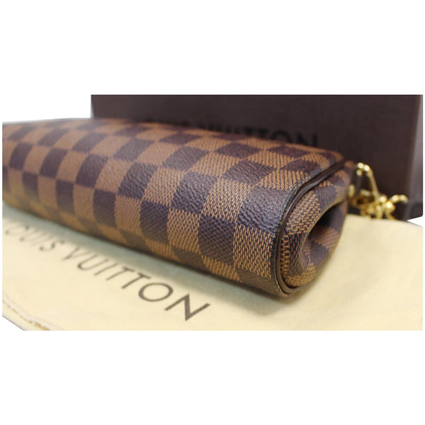 LOUIS VUITTON Pochette Eva Damier Ebene Clutch Crossbody Bag Brown