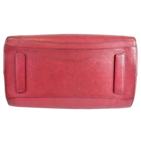 GIVENCHY Antigona Medium Goatskin Leather Shoulder Bag Red