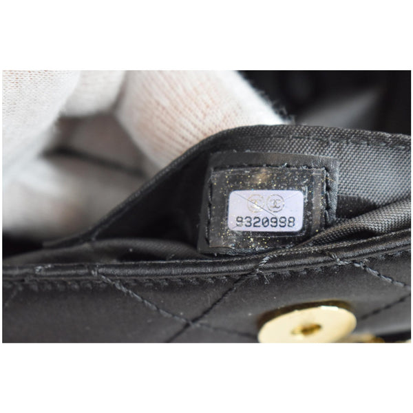 CHANEL Sac Divers Quilted Satin Baguette Bag Black