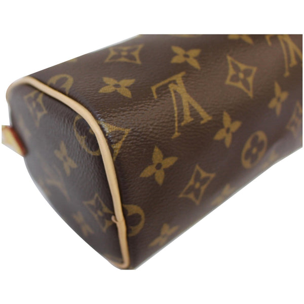 LOUIS VUITTON Nano Speedy Monogram Canvas Crossbody Bag Brown